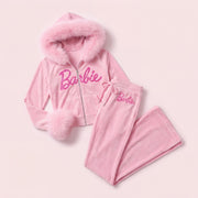Light pink Malibu Closet rhinestone tracksuit